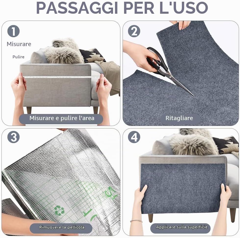 Tappeto Antigraffio che Protegge Divani e Mobili dalle Unghiate del Gatto