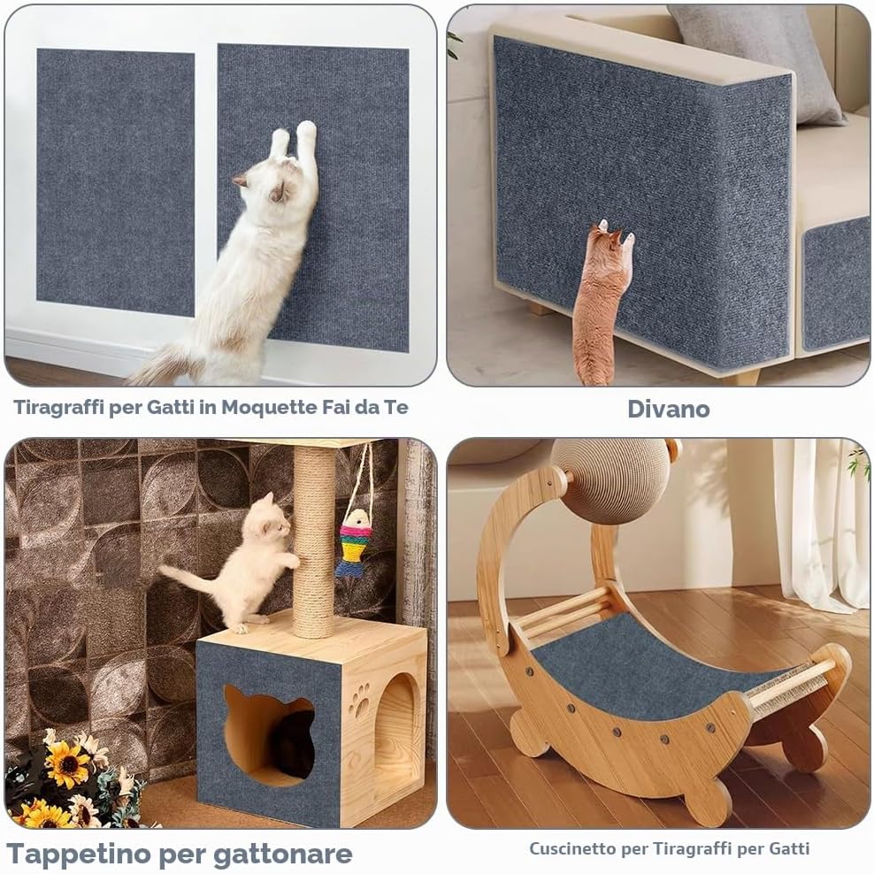 Tappeto Antigraffio che Protegge Divani e Mobili dalle Unghiate del Gatto